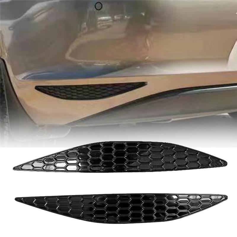 1Pair Car Honeycomb Tail Rear Fog Light Cover Trim Sticker For Golf 7 GTI MK7 2014-2018 Rear Bar Bumper Strips Sticker