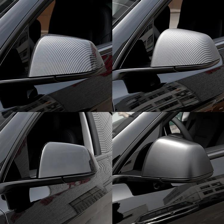 Rear Mirror Stickers for Tesla Model Y Carbon Fiber ABS Rearview Mirror Side Cover Decor Car Modification for Model Y 2020-2025