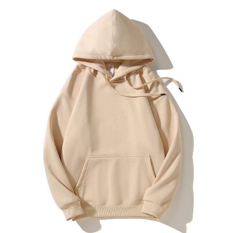 Spring Solid Color Thick Hooded Sweater Solid Color Retro Casual Hoodie for Men and Women