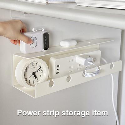 Caja Organizadora de Cables para Escritorio Soporte para Regleta de Enchufe de Router Debajo del Escritorio Soporte Organizador de Cables Sin Taladro Contenedor Adhesivo para Almacenamiento de Cables