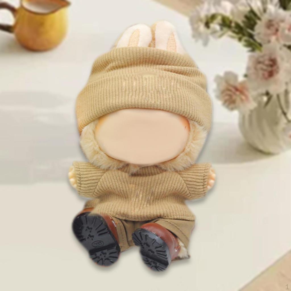 2 Pieces 17/15cm Dolls Clothes Costumes Short Sleeve and Hat Outfits for Doll