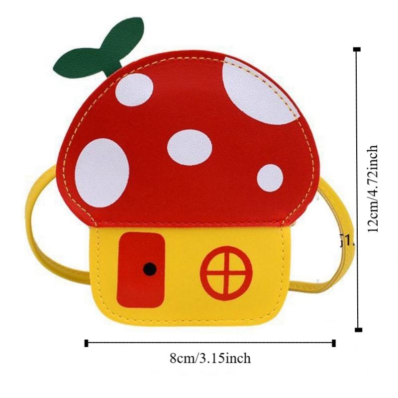 Protective Mushroom Phone Bag Case Cover Coin Shoulder Bag Kids Messenger Bag  Cycling