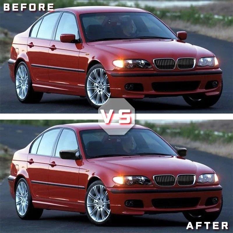 Rearview Mirror Cover Cap Carbon Fiber / Black For BMW E46 E39 4door 325i 330i 525i 530i 540i 1998 1999 2000 2001 2002-2005