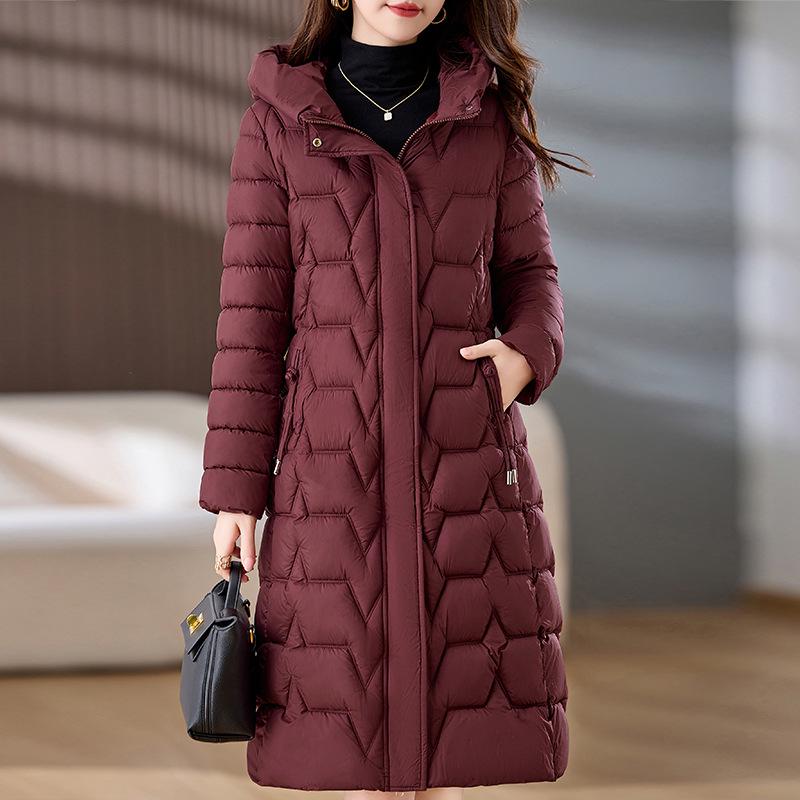 

Ancola Women s Red Hooded Mid-Length Down Cotton Coat - New Style Winter 2024 XL