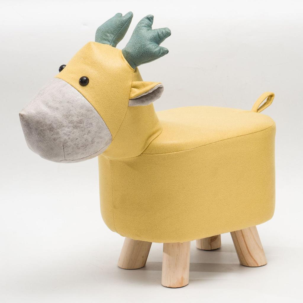 Creative Stool Children Nordic Style Porch Cartoon Shoe Changing Small Stool Living Room Wooden Animal Low Stool