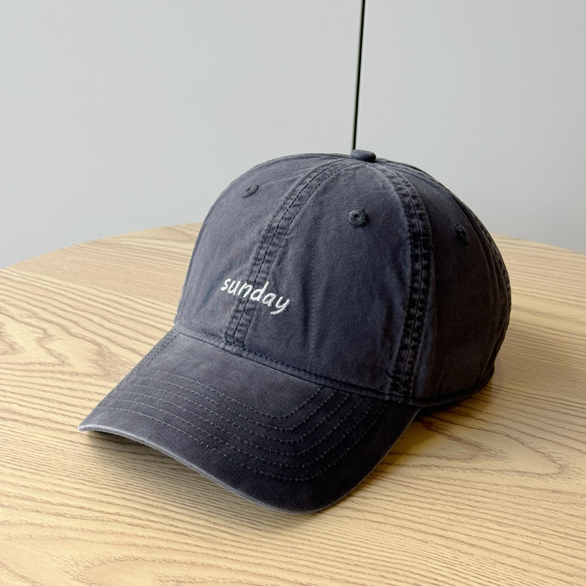 

New Retro Washed Cotton Baseball Cap for Women Trendy Korean Version Simple Embroidered Letters Versatile Soft Top Duck Cap for Men Adjustable