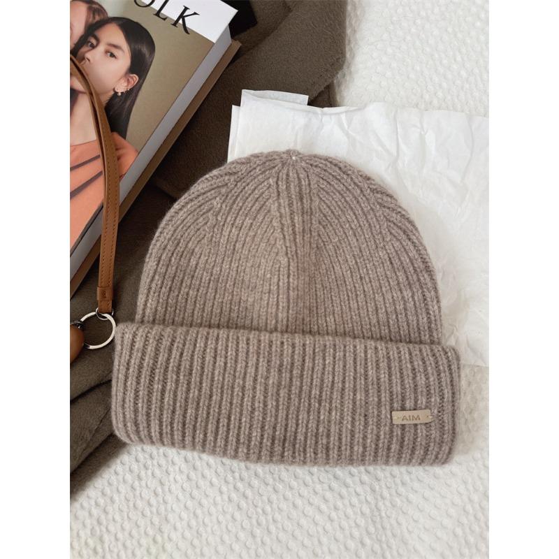 Simple and Versatile Solid Color Wool Hat Autumn and Winter Warm Woolen Hat Knitted Hat for Men and Women