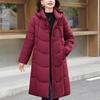 Plus Size XL-6XL Middle Age Women Winter Long Coats Hooded Elegant Thick Warm Embroidery Parkas Female Jackets