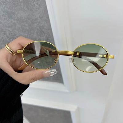 Designer Brand Oval Sunglasses Women Men Casual Small Frame Round Sun Glasses Female Mirror Colors Luxurious Fashion