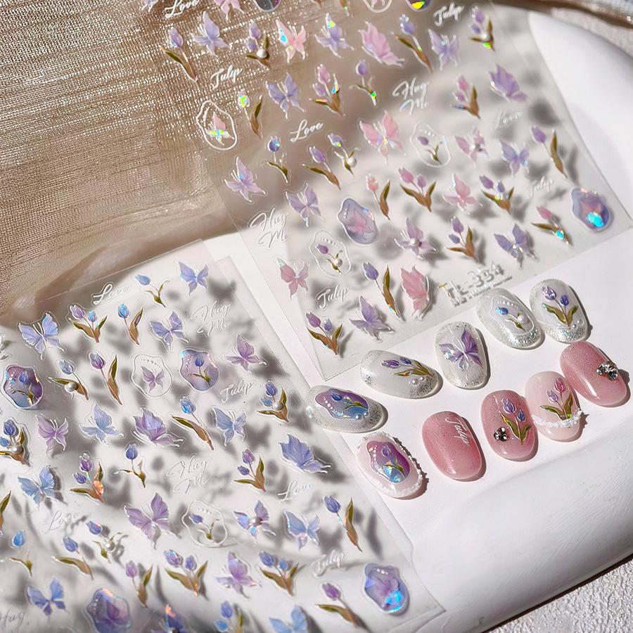 

Ferrite Frosted TL-353 Transparent Glass Nail Art Stickers - Exquisite Series