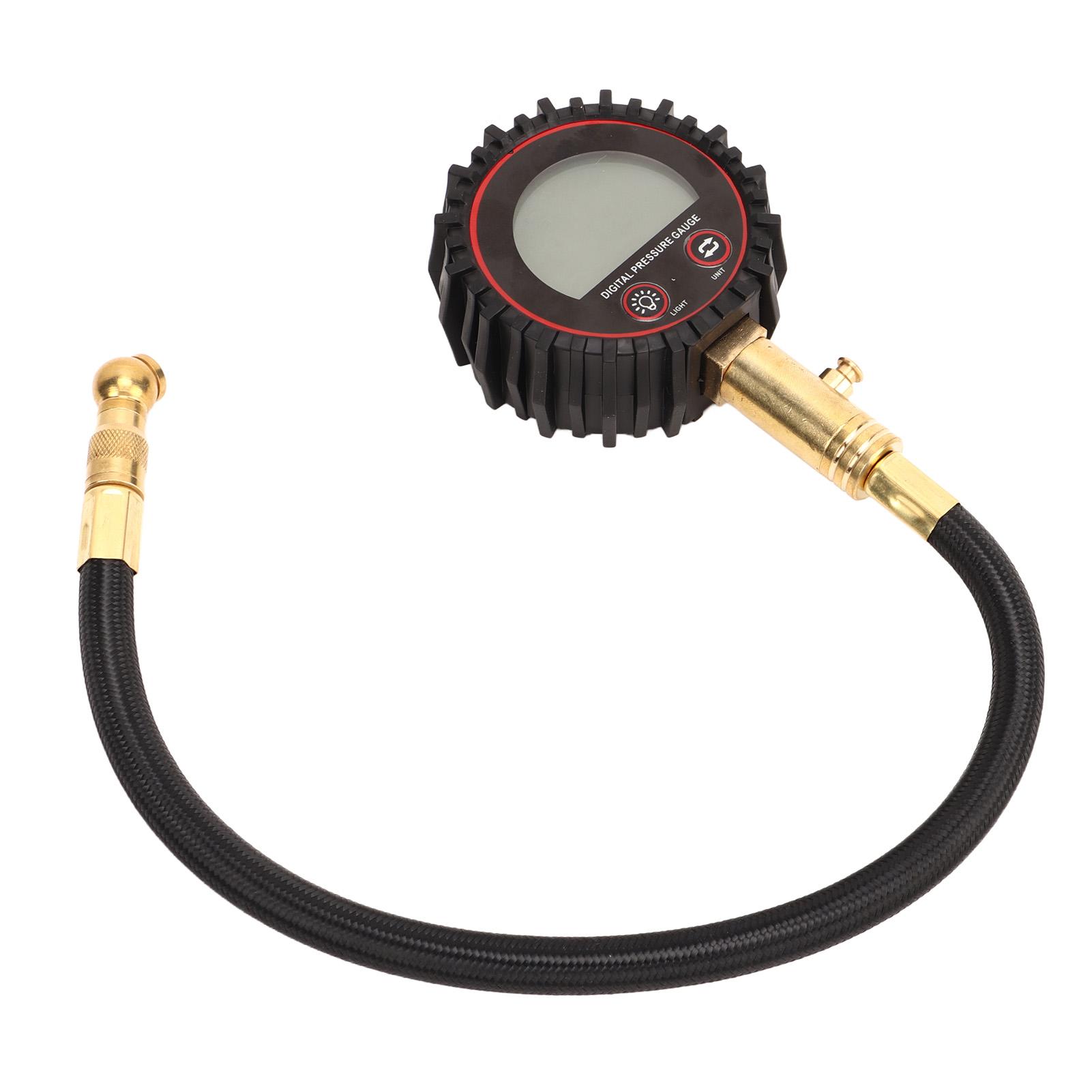 

Цифровий манометр для шин 0 до 200 PSI 4 одиниці вимірювання Точний Легко читати для автомобіля мотоцикла позашляховика велосипеда