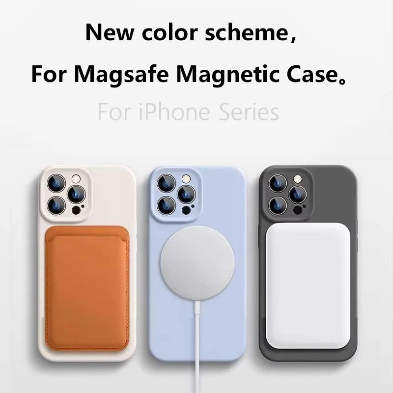 Magnetisches Luxus Wireless Charge für Magsafe Handyhüllen für iPhone 16 Plus 15 14 13 Pro Max Original Flüssigweiches Silikon Cover