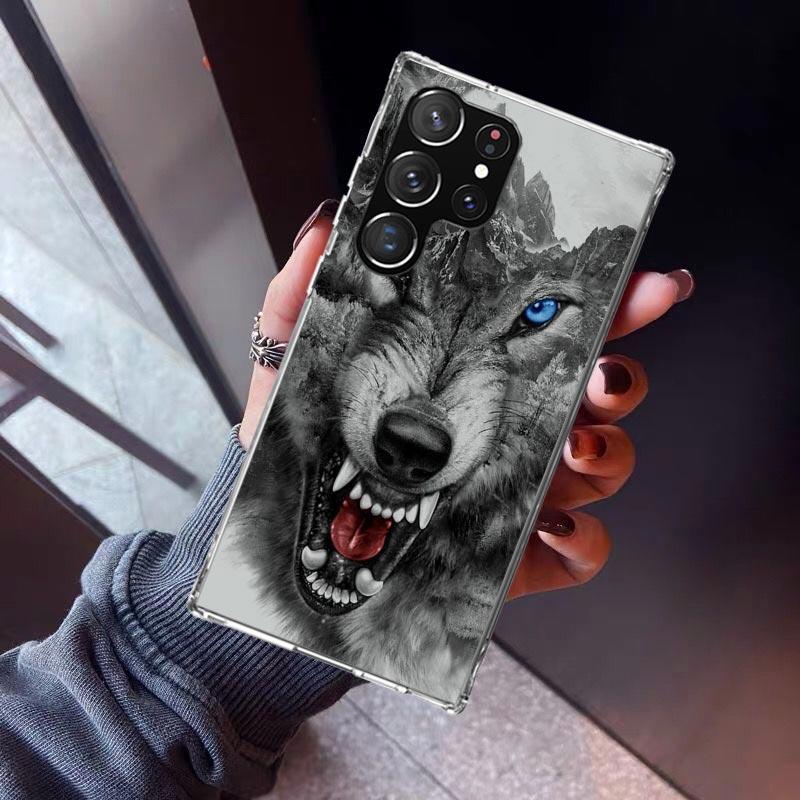 Wütendes Tier Wolf Wild Handyhülle Für Samsung Galaxy S23 S24 S25 Edge S26 Ultra S22 + S21 Plus S20 FE Hülle Silikon Druck Sie