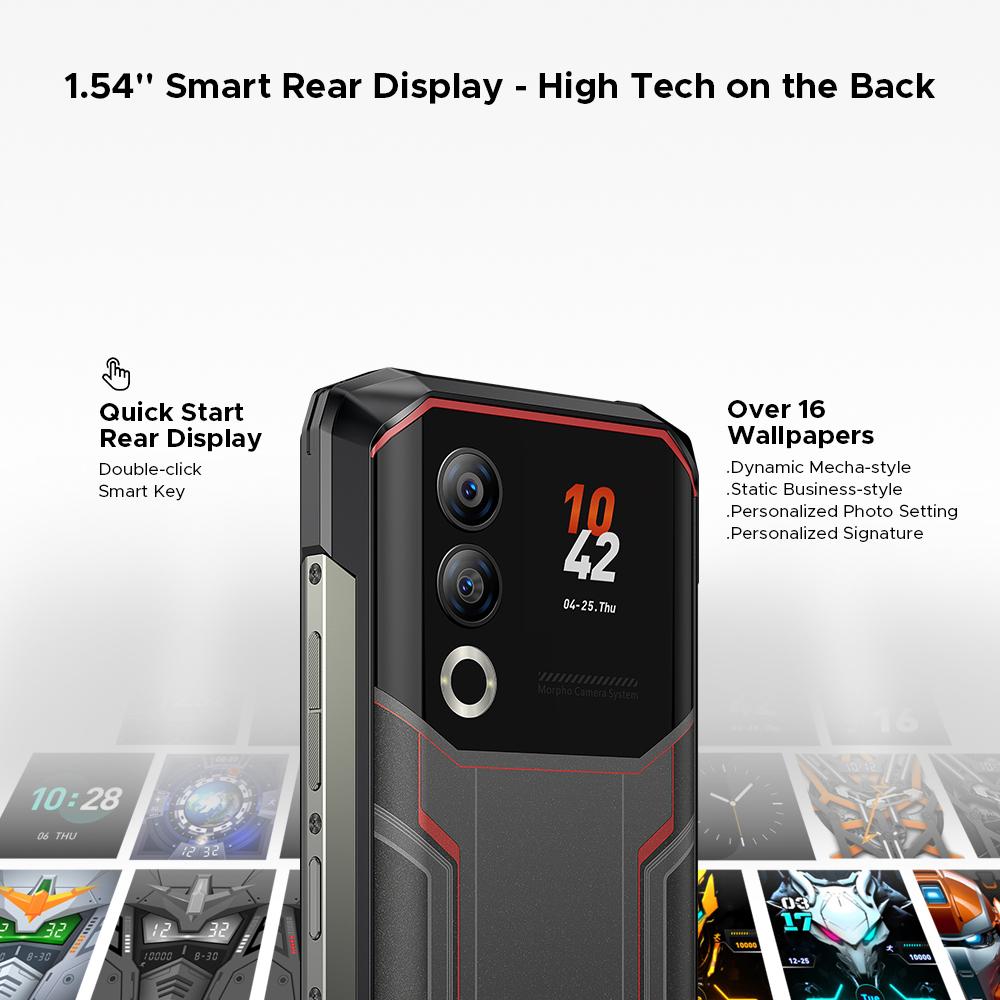 DOOGEE Blade20 Ultra Rugged Smartphone, 32GB+512GB, 1.54" Rear Screen, 10300mAh, 50MP, 6.6" HD+, 3 Card Slots/NFC/IP68