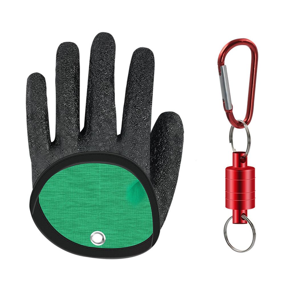 OptiPro Fishing Gloves, Cut-Resistant Fishing Gloves with Magnetic Hook, Fishing