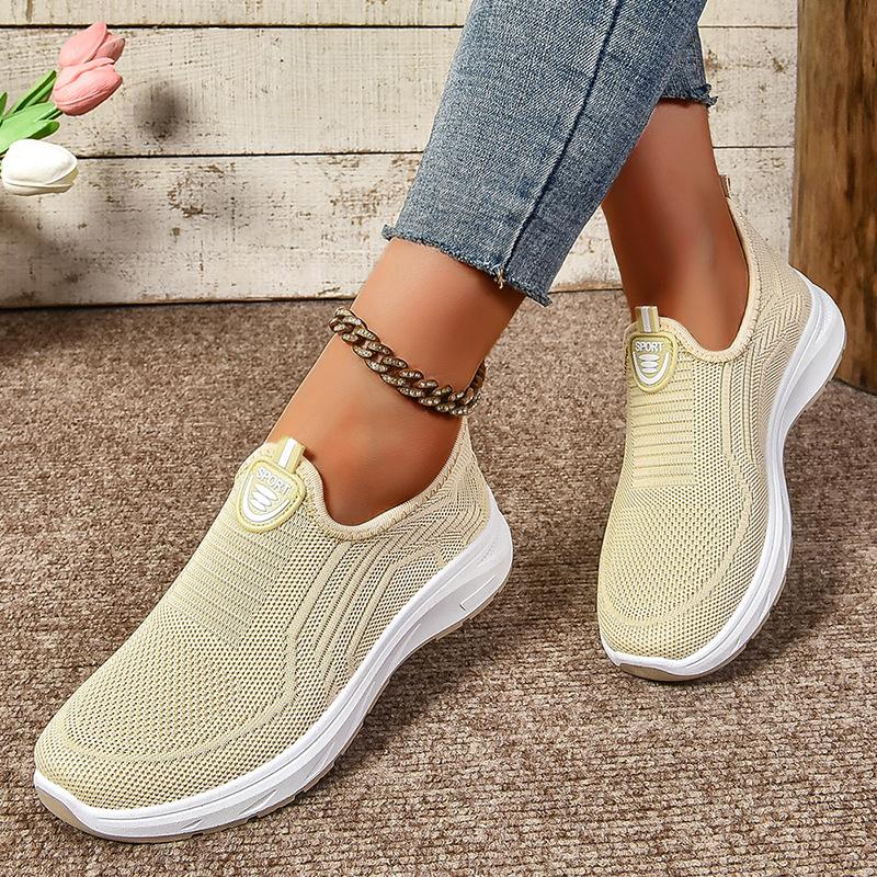 Changfengshu Shoes Women's Processing Customized New Flying Weaving Women's Shoes Versatile Comfortable Casual Shoes Lightweight Soft-soled Single Sho
