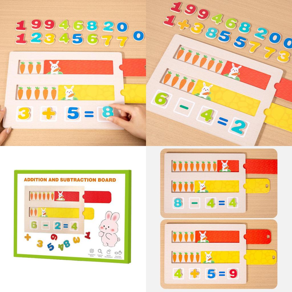 Wooden Kids Educational Math Puzzle With Addition And Subtraction For Early Learning