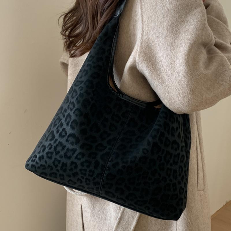 Retro Fashion Leopard Print Bag Casual Large Capacity Shoulder Bag Autumn New Fashion Underarm Bag Women