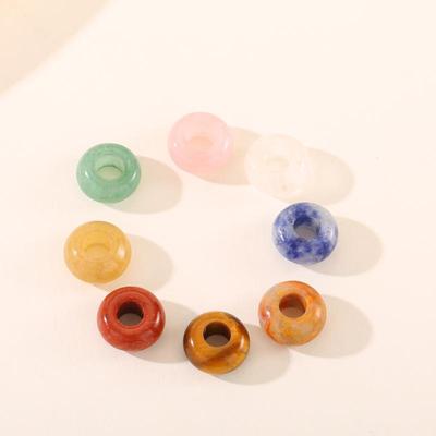 Velký otvor 4mm Přírodní Křišťál Achát Jade Korálky do počítadla pro DIY Tvoření (Sada 10)