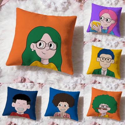 Cartoon Pop Man Cushion Cover Premium Comfort Reversible Pillow Cove -Two In One Design for Any Room & Car Interior