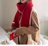 Blended small fragrant wind solid color knitted wool scarf female winter student versatile warm senior scarf