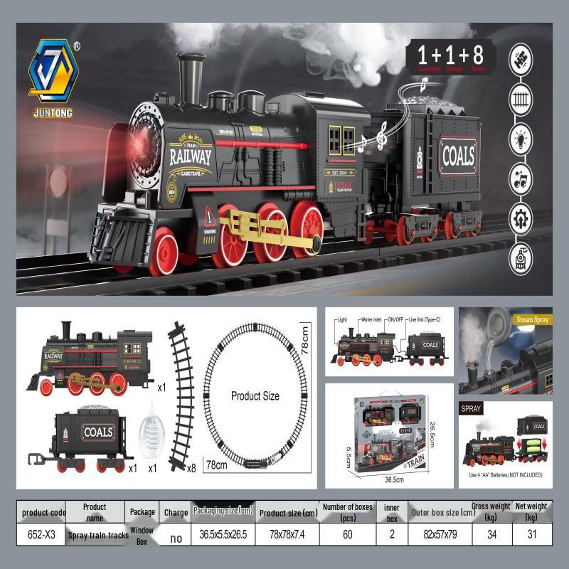 Retro Electric Train Set: Nostalgic High-Speed Rail Station Model for Kids