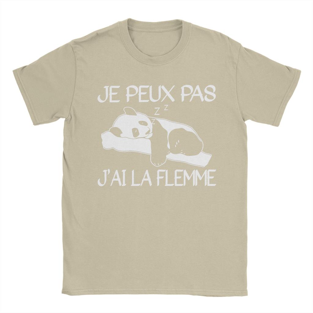 Je Peux Pas J'ai La Flemme Cotton T-Shirt For Man Beach  Vintage T Shirts Comfortable Novelty Tees Oversize Printed Clothes