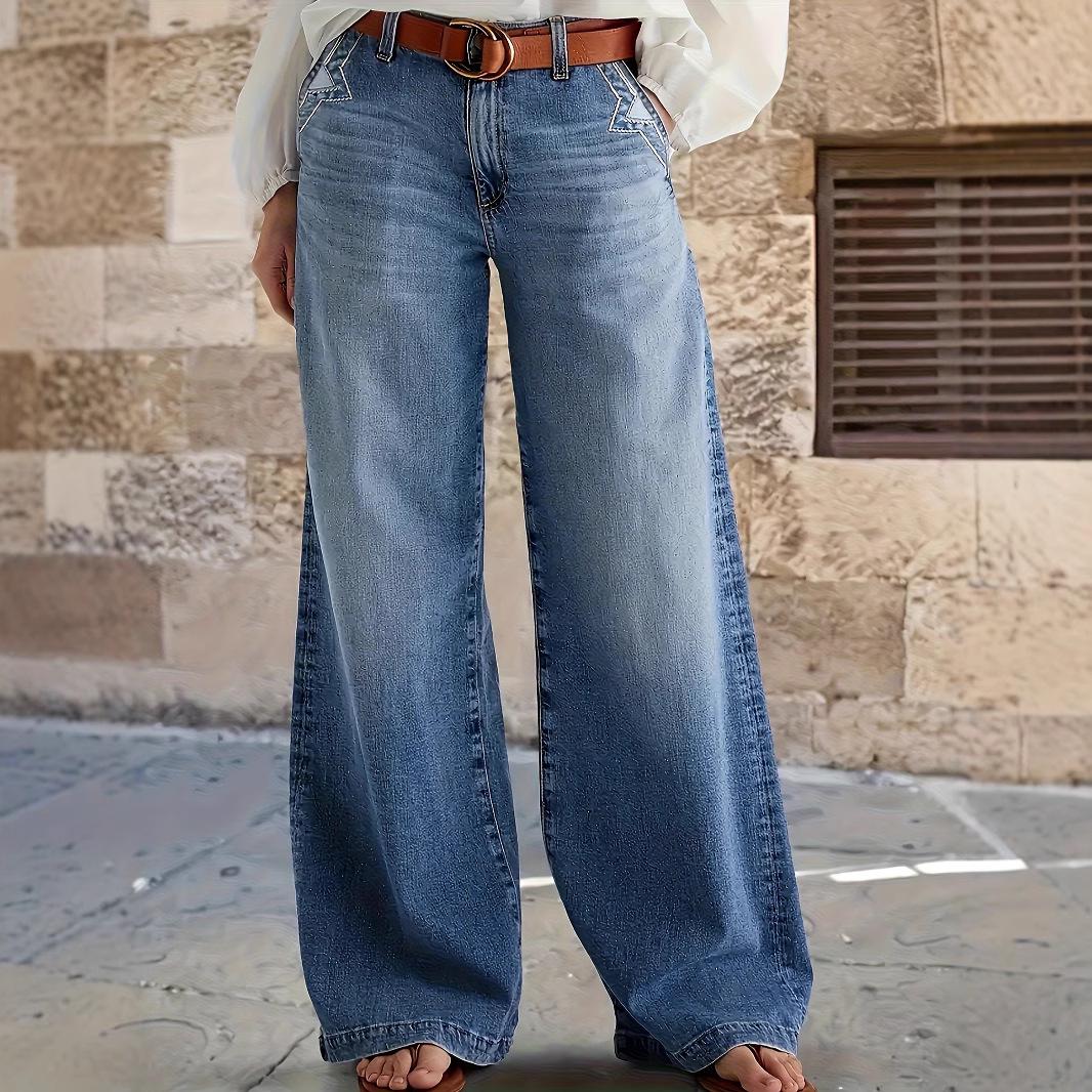 Unisex Retro Wide-Leg High-Waisted Jeans: Stylish, Versatile, and Casual Extra Large