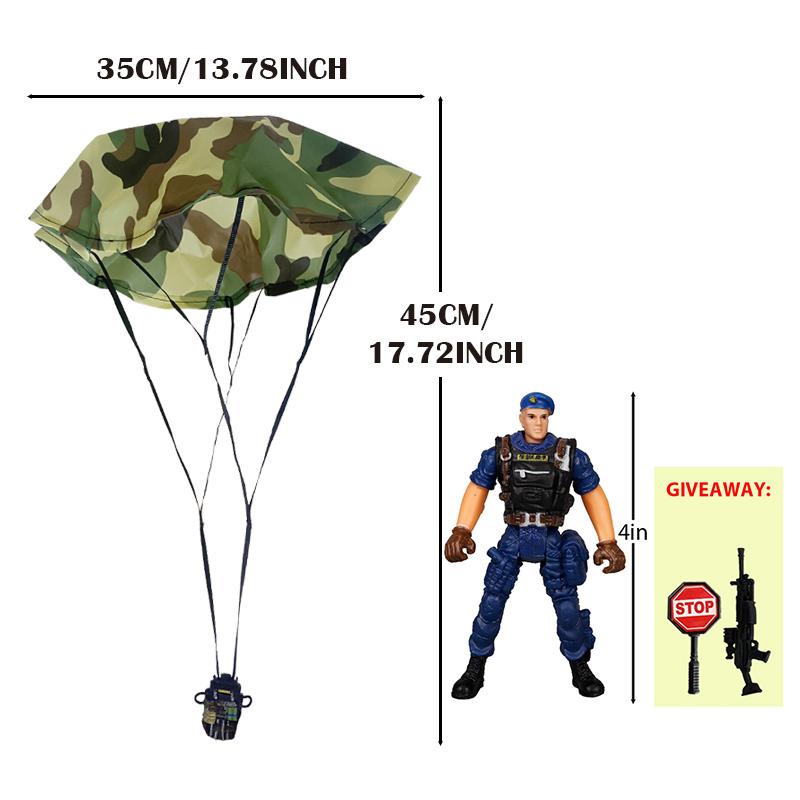 Parachute Toy Army Police Military Snow Navy Soldier Action Figure Toy Hand Throwing Kids Game for Boy Children Christmas Gift