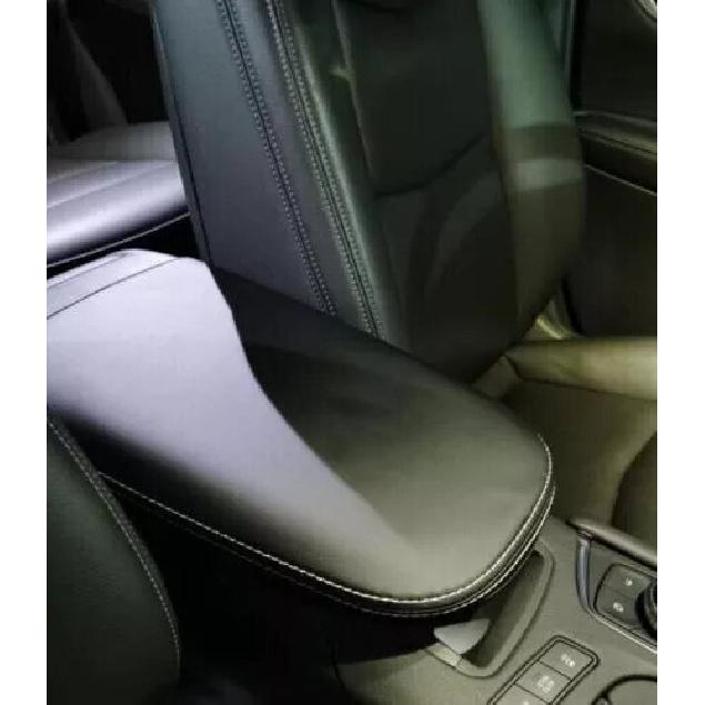 Black Leather 2017-22 Armrest Box Cover Trim Central Console For Cadillac XT5