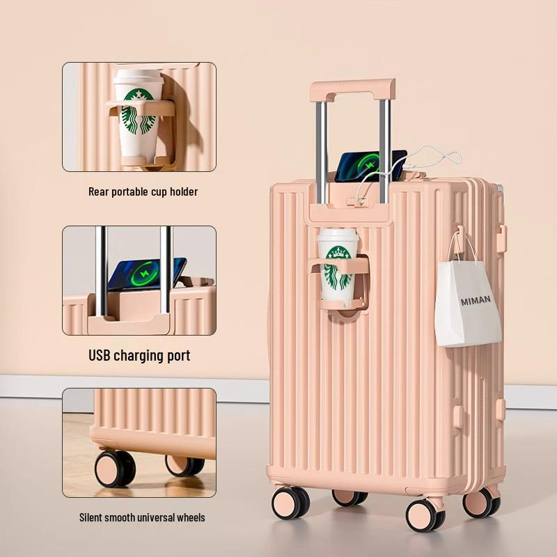 Women's High-Value Sturdy 20/24-Inch Mother-Child Trolley Case with Combination Lock for Travel