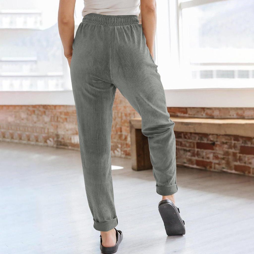 Women's Casual Corduroy Wide-Leg Pants - European and American Fashion