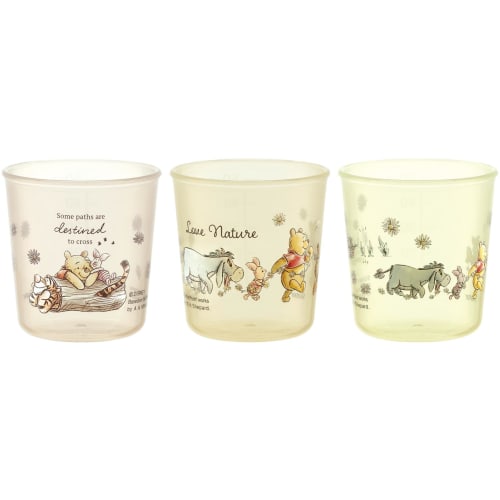 Skater Antibacterial Baby Cups for Practice, Small, 60ml, Ages 4 Months and Up, Set of 3, Disney Winnie the Pooh Picnic Design, BCUP1AG-A