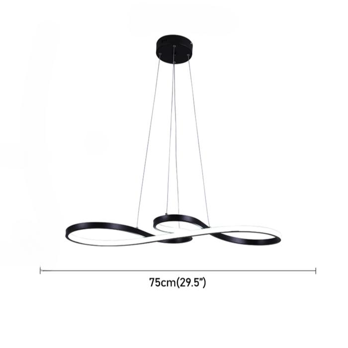 

Светодиодные подвесные светильники с дизайном музыкальной ноты Современные элегантные акриловые люстры Регулируемая подвесная лампа для столовой кухни офиса 75CM&3000K-4000K-6000K чёрный