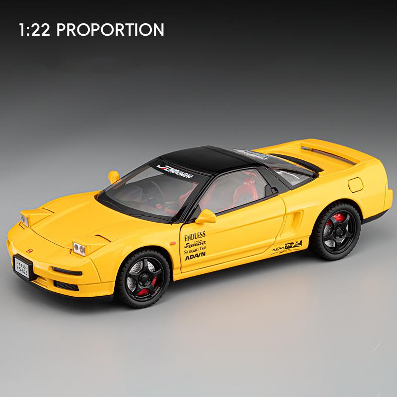 

1:24 HONDA Acura NSX MK1 NA1 Alloy Sports Car Model Diecast Metal Racing Car Vehicles Model Simulation Sound Light Kids Toy Gift жовтий