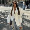 Womens 2026 Tailored Blazer Solid Color Suit Collar Long Sleeve Slim Fit Elegant Office Outerwear