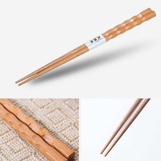 1 Pair Japanese Travel Portable Reusable Non-slip Wooden Chopsticks Tableware