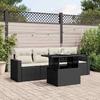 VidaXL Garden Lounge Set 5 Pcs with Cushions Black Braided Resin 3267096