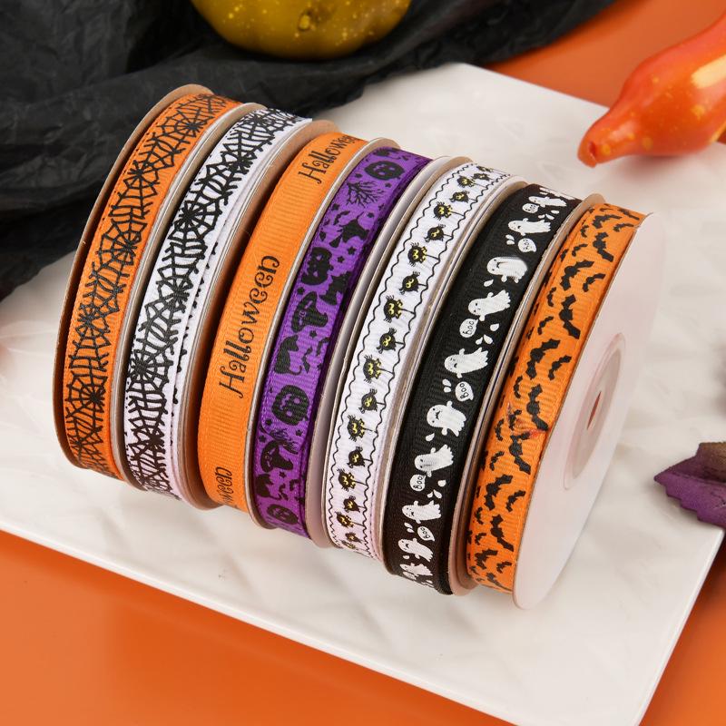 Halloween Satin Ribbon Set for Gift Wrapping, Hair Accessories & Decorations