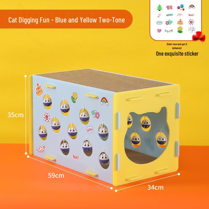 Multifunctional Cat Villa: Self-Amusement Toy with Scratching Board, Tunnel, Bed, and Climbing Frame for Boredom Relief