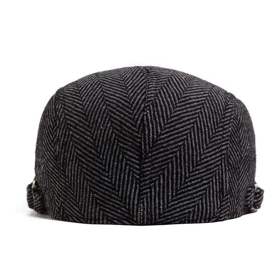 Berretto Lvy a Spina di Pesce Retrò Berretto Piatto Casual da Uomo Autunno Inverno Cappellino da Giornalaio Moda Stile Britannico Cappello Gatsby Con Regolabile