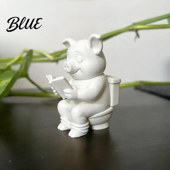 Piglet Statue for Figurine with 3D Pig Printed Study Room Statue Mini Matte Frosted Detailed Animal Figure Surface Dirt