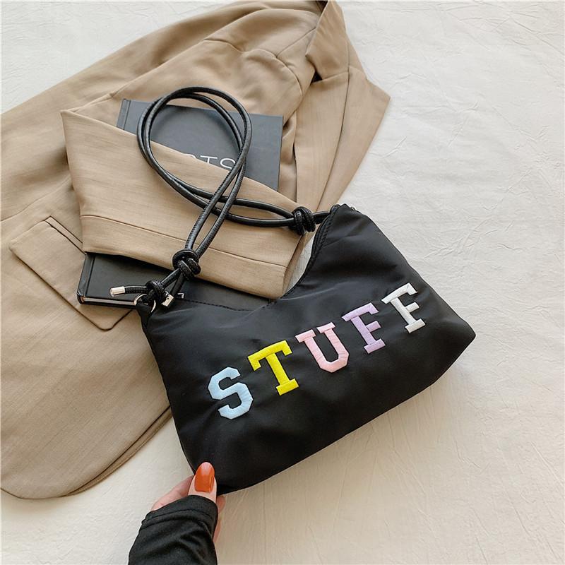 

Stylish Nylon Tote Bag For Women In Black White Green And Rose Red Perfect For Casual Commuting And Daily Use