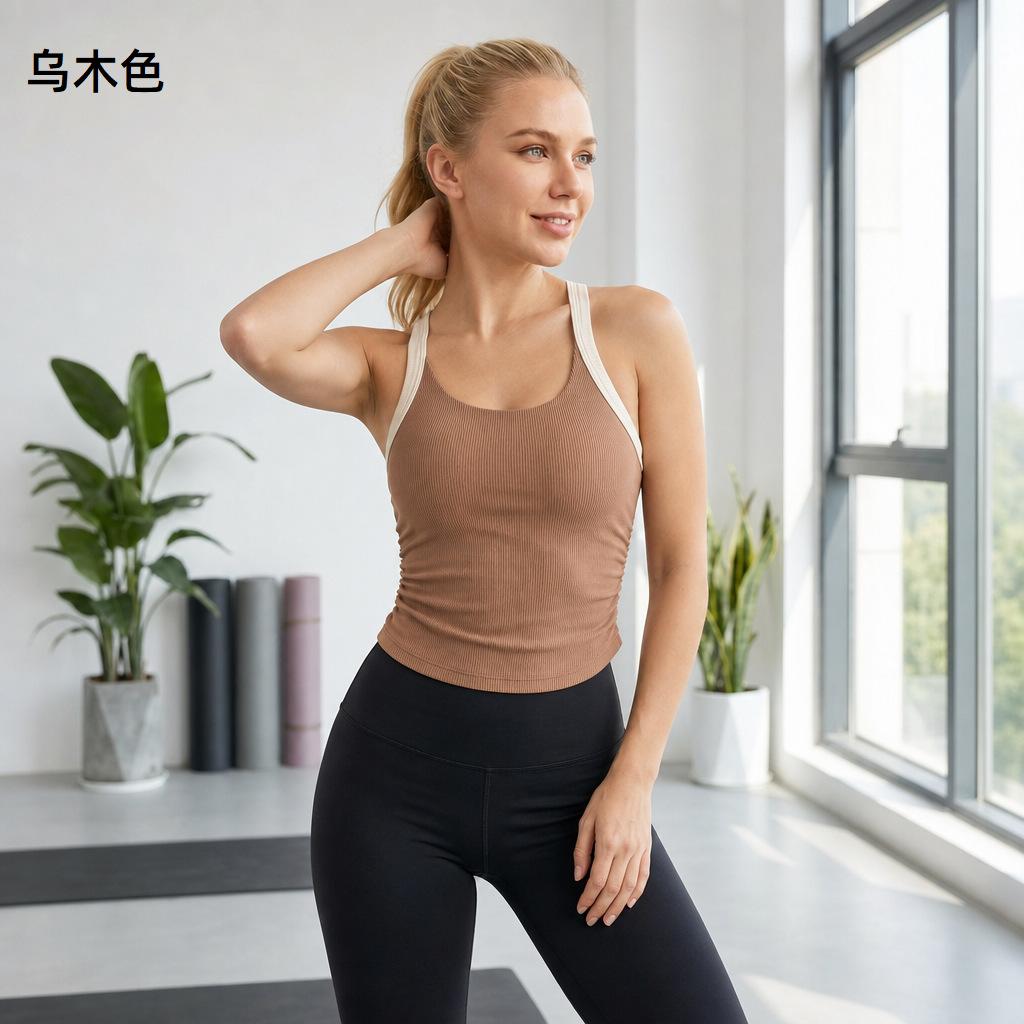 Summer new sports yoga vest women s Tencel modal thread high elastic cool casual running fitness top S