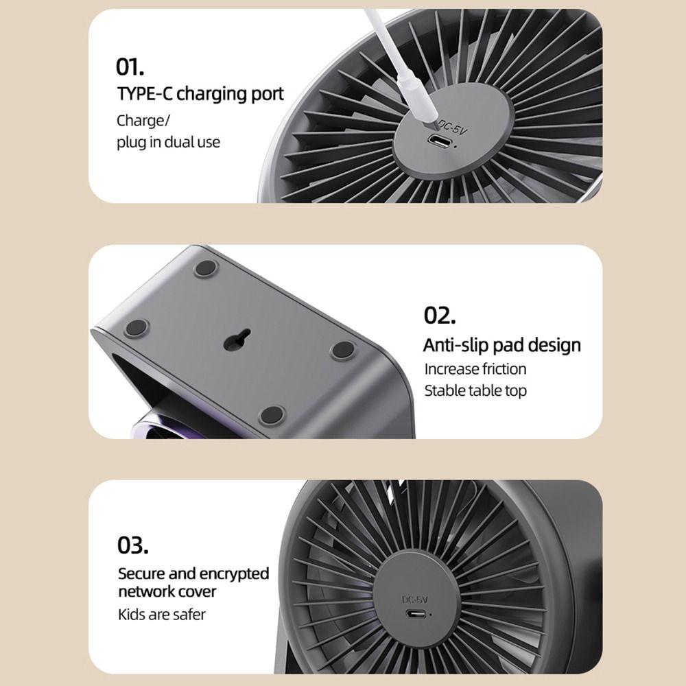 Wireless Desk Air Circulator Silent Air Ventilator Bladeless Fan Electric Turbo Fan  Kitchen