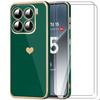 Coque de protection pour téléphone - Xiaomi - 15 - Souple - Vert Nuit - Motif Cœur