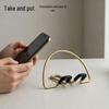 Nordic Metal Curved Desktop Phone & Tablet Stand - Space-Saving & Universal.