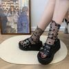 Fashion 2024Women Summer Slippers Platform Rivet Punk Design Sandals Non-Slip Slids Garden Shoes Fashion Casual Heels Sandals For Female