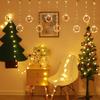 USB Elk Snowman Curtain String Lights Christmas Fairy Garland LED Lights for New Year Wedding Party Home Bedroom Decoration