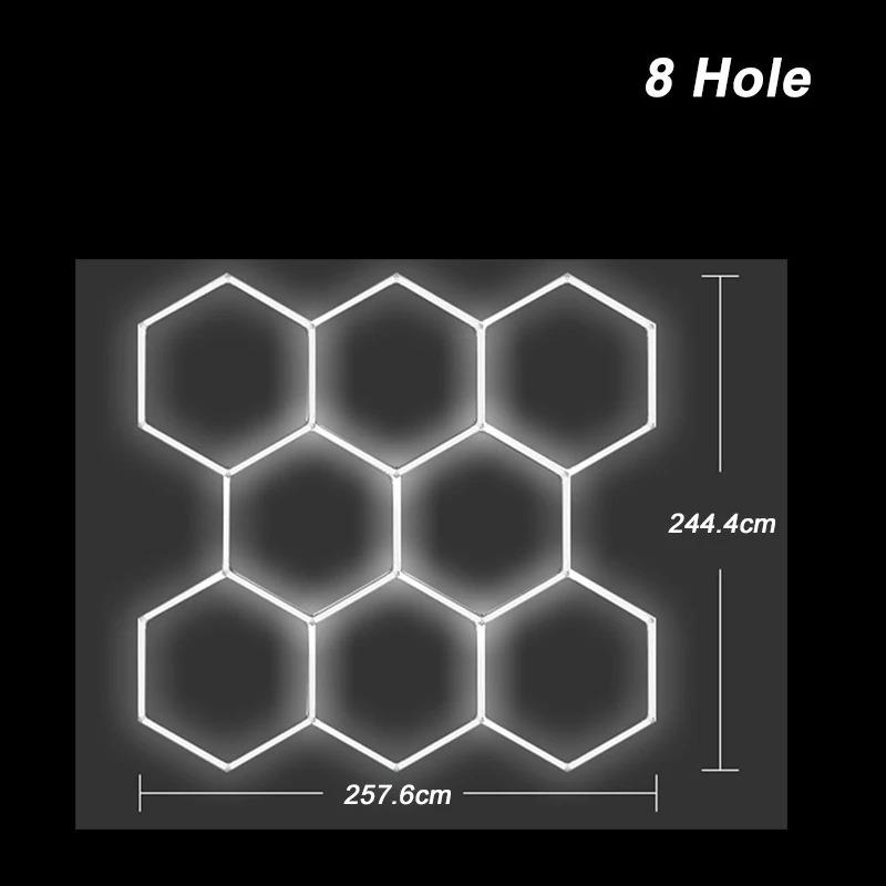 LED Hexagon Garage Lights Honeycomb Led Tube Lighting 85V-265V Car Detailing Ceiling Shop Light for Gym Car Care Wash Room